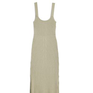 Olive Ribbed Tank Dress by WAYF - Size Small